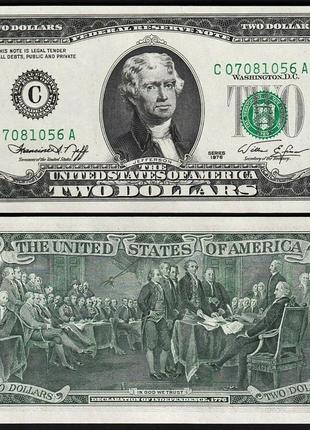 Банкнота 2 доллара сша 1976 год unc1 фото