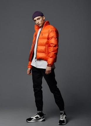 Короткая весенняя куртка-пуховик holla оранжевая2 фото