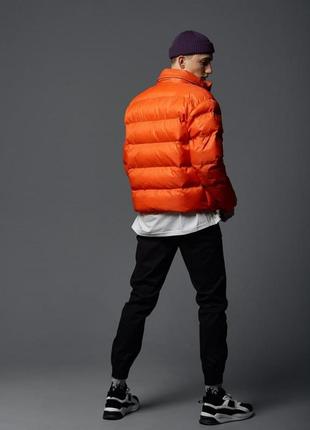 Короткая весенняя куртка-пуховик holla оранжевая5 фото