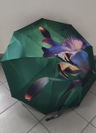 Зонт женский полуавтоматический flagman c цветочным принтом 9 спиц анти-ветер3 фото
