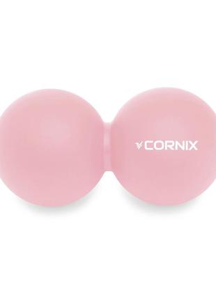 Масажний м'яч cornix lacrosse duoball 6.3 x 12.6 см xr-0116 coral1 фото