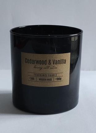 Свічка ароматизована кадрова деріво і ваніль bispol cedarwood & vanilla 190g2 фото