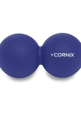 Масажний м'яч cornix lacrosse duoball 6.3 x 12.6 см xr-0109 navy blue1 фото
