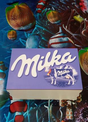 Подарочный набор бокс сладостей милка в деревянной коробке milka5 фото