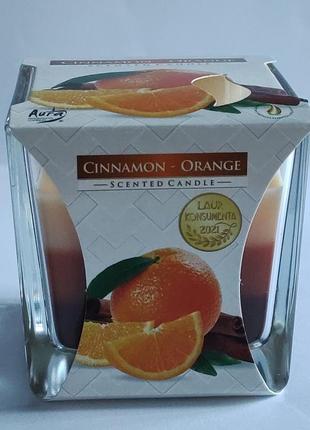 Свічка ароматизована  кориця-апельсин bispol 170g