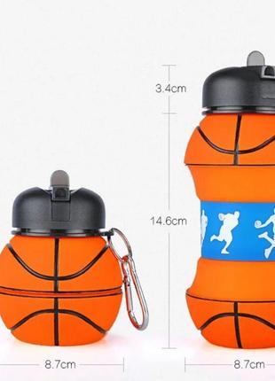 Складная бутылка для воды, кружка уличная для спорта баскетбола, бутылочка для воды