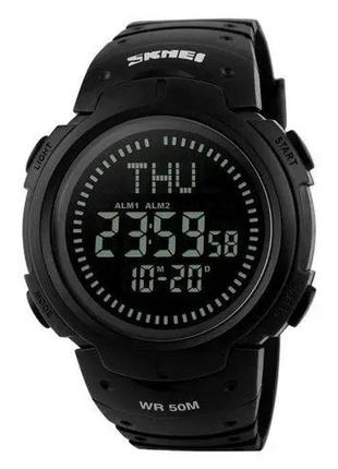 Часы наручные мужские skmei 1231bk, брендовые часы, цвет: чорний