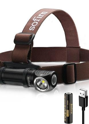 Фонарик sofirn hs40 6000k sst40 ipx8 2000 lumen black с аккумулятором 18650 (1 х 3000мач)