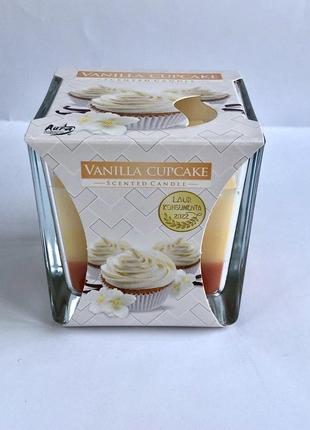 Свічка ароматизована ванільне тістечко bispol vanilla cupcake 170g1 фото