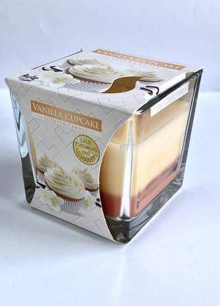Свічка ароматизована ванільне тістечко bispol vanilla cupcake 170g2 фото