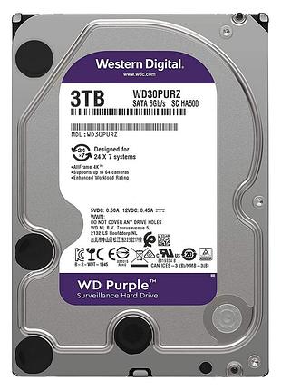 Wd purple 3tb внутрішній жорсткий диск для систем відеоспостереження