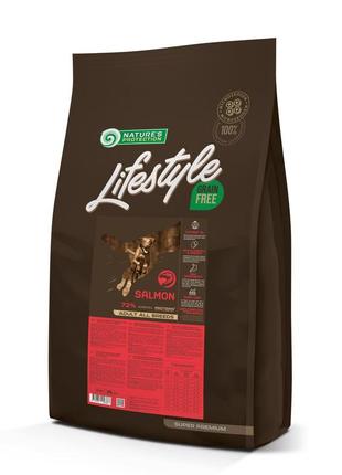 Сухой беззерновой корм с лососем для взрослых собак всех пород lifestyle grain free salmon adult all breeds