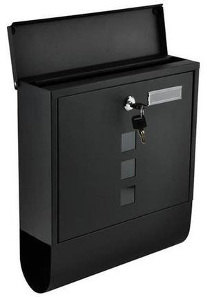 Почтовый ящик - черный с местом тубусом для газет и листовок malatec 6244 польша