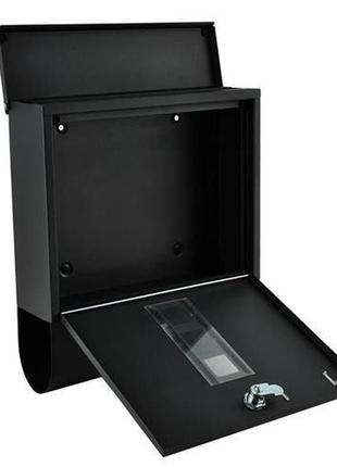 Почтовый ящик - черный с местом тубусом для газет и листовок malatec 6244 польша