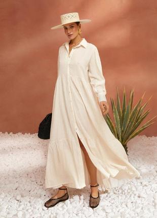 Стильна сукня-сорочка із відкладним коміром.1 фото