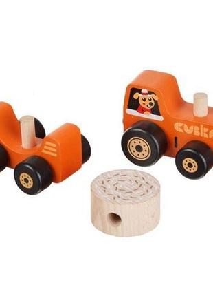 Деревʼяна іграшка "трактор"/wooden toy "tractor"2 фото