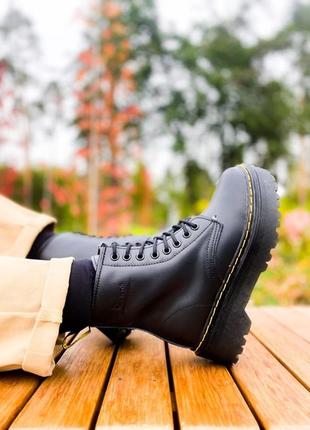 Ботинки зимние с мехом dr.martens black fur черевики з хутром