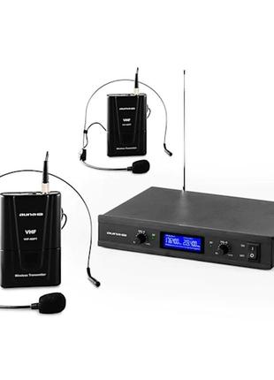 Комплект бездротових мікрофонів auna vhf-400 duo2 2-канальний з німеччини