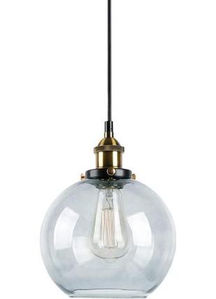 Винтажный подвесной светильник в стиле лофт  (дымчасто-серый 25 см) из германии1 фото