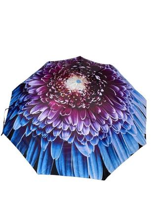 Жіноча парасоля напівавтоматична  9 спиць антивітер "квітка" toprain (703)3 фото
