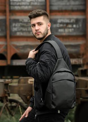 Чоловіча сумка слінг через плече sambag brooklyn чорная