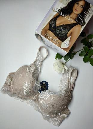 Красивенный телесный из гипюра бюстгальтер-браллет leilieve 6168 лейлив
