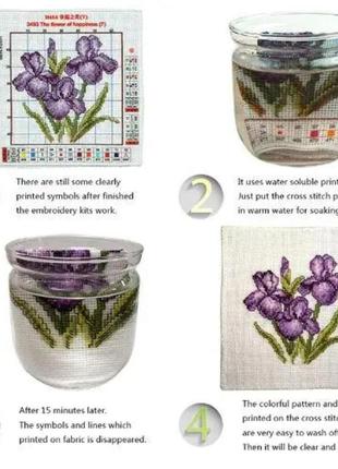 Набор для вышивания по нанесённой на канву схеме "sunflower berry flower basket". aida 14ct printed 47*42 см8 фото