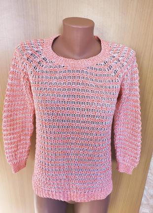 Розовый персиковый свитер кофта джемпер1 фото