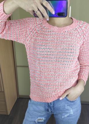 Розовый персиковый свитер кофта джемпер5 фото