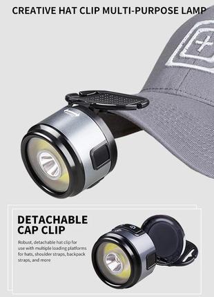 Фонарь аккумуляторный налобный кемпинговый headlamp 6550 с магнитом крючком аккумулятора зарядка type-с7 фото