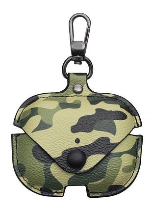 Футляр для навушників airpods pro camouflage leather зелений