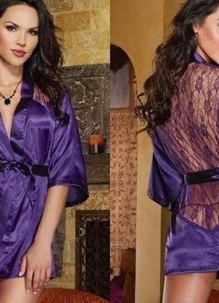 Жіночий халат і трусики фіолетовий s m1 фото