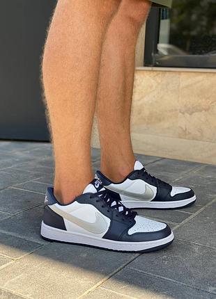 Мужские кроссовки nike air jordan retro 1 low blue white silver скидка sale <unk> smb