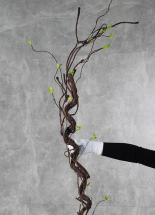 Искусственная ветвь с молодыми листочками,160см. декоративная ветвь премиум-класса для фото интерьеров декора.2 фото
