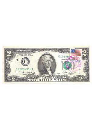 Банкнота 2 доллара сша 1976 год спецгашение unc2 фото