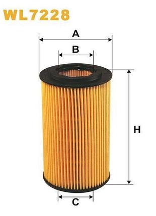 Фільтр оливний opel astra g (astra ii), frontera b, omega b, signum, sintra, vectra b/c wix filters (wl7228)