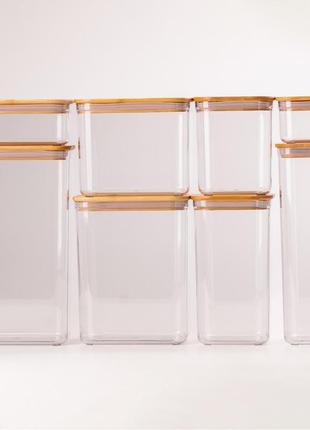 Банки для сыпучих продуктов набор из 8 шт стеклянные емкости для хранения с крышкой2 фото