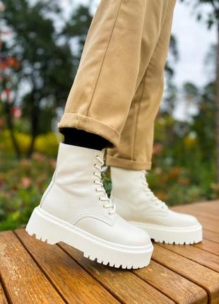 Ботинки dr.martens jadon white cream (premium) черевики2 фото