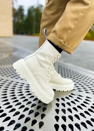 Ботинки dr.martens jadon white cream (premium) черевики3 фото