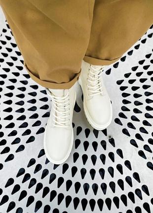 Ботинки dr.martens jadon white cream (premium) черевики5 фото