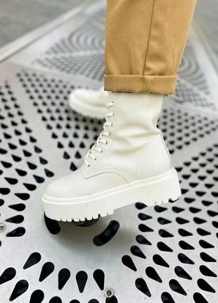 Ботинки dr.martens jadon white cream (premium) черевики1 фото