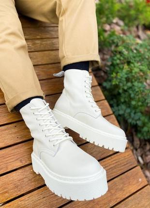 Ботинки dr.martens jadon white cream (premium) черевики7 фото