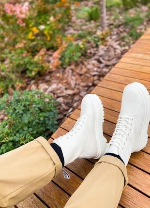 Ботинки dr.martens jadon white cream (premium) черевики8 фото
