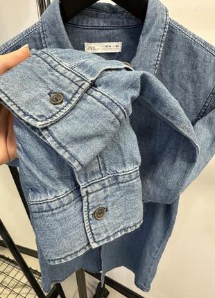 Детская джиснсовая рубашка zara 13-14р3 фото