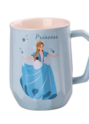 Чашка керамічна 450мл диснеевская принцесса голубой