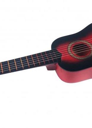 Игрушечная гитара m 1370 деревянная  (красный)1 фото