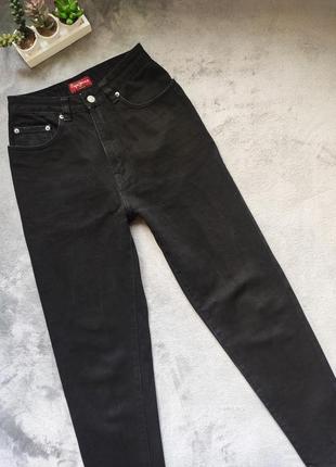 Тёмные чёрные качественные плотные джинсы штаны мом завышенная талия pepe jeans betty2 фото