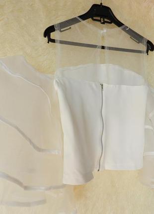 ⛔✅ шикарна блуза топ з пишними рукавами-воланами7 фото