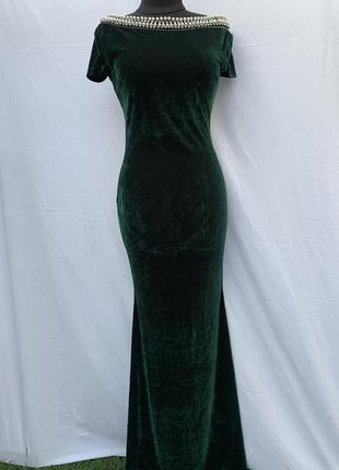 Платье тренд в год зеленого дракона/изумруд стрейч