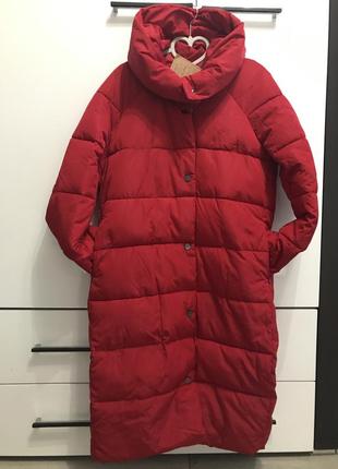 Зимний пуховик на синтепоне   пальто  куртка длинный1 фото
